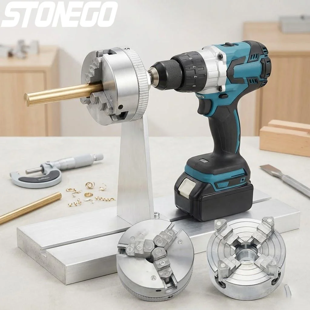 

Heavy Duty Self-Centering Electric Lathe Drill Chuck 3 or 4 Jaws M12 x 1mm Linkage Drilling Tools for Metal Wood