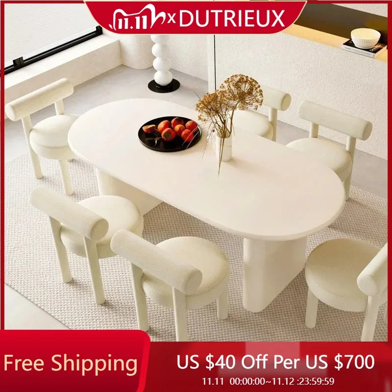 

Simple Art Dining Table Modern Nordic European Luxury Dining Table Oval Living Room Mesa De Comedor Dining Room Furniture