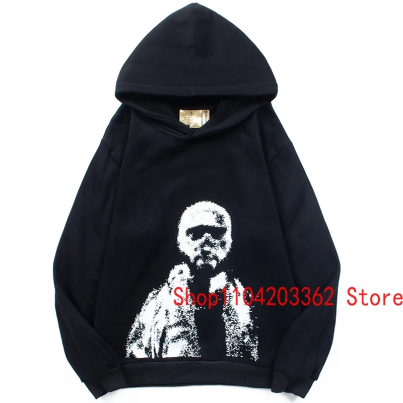 Men Women Same Style Kanye West Hooded Sweatshirts Blur Portrait Printed Pullover High Street Fall Winter Fashion New Hoodies