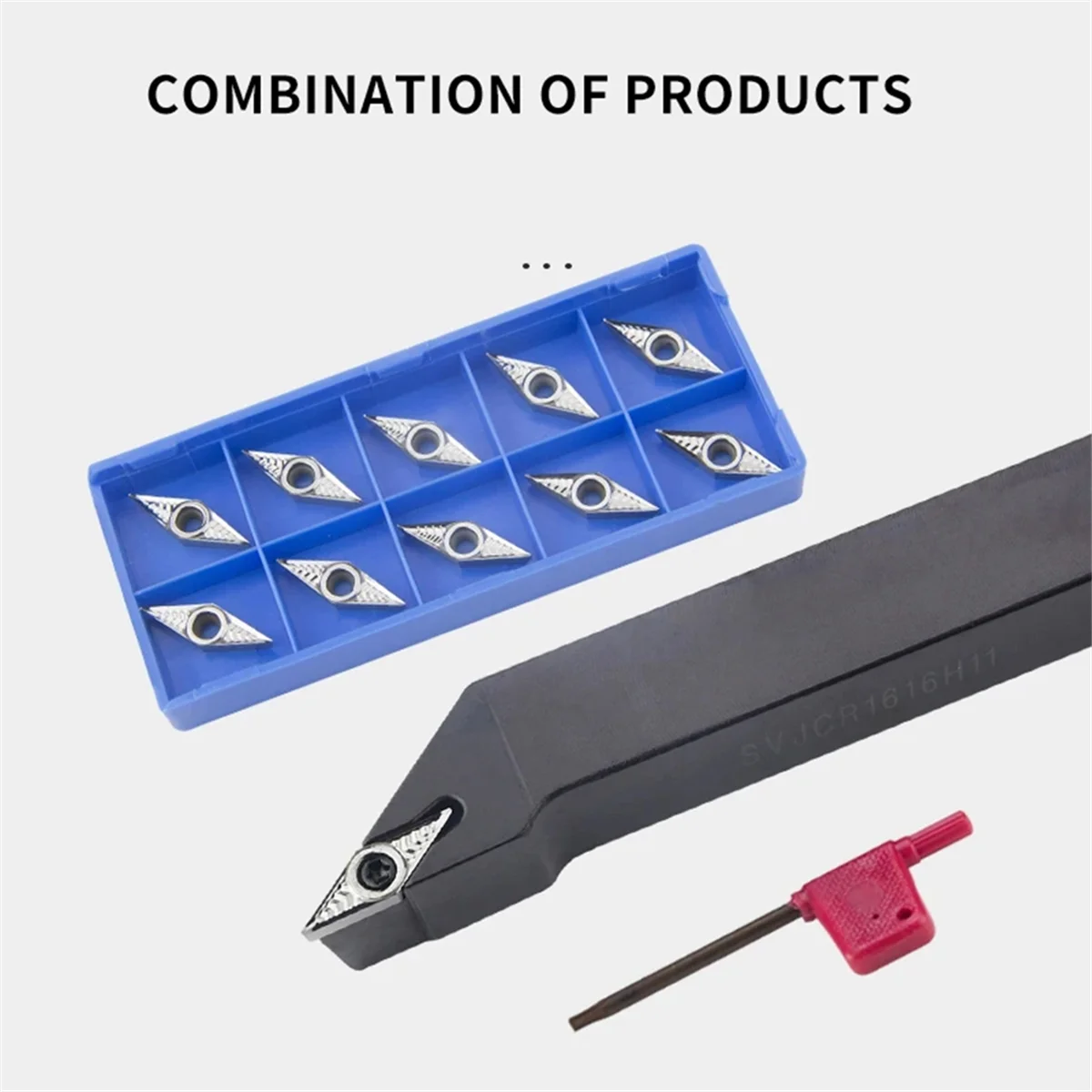 

New External Turning Tool Arbor VCGT160404 Carbide Insert Turning Tool Set Wood Lathe Tools and Accessories for Woodturning