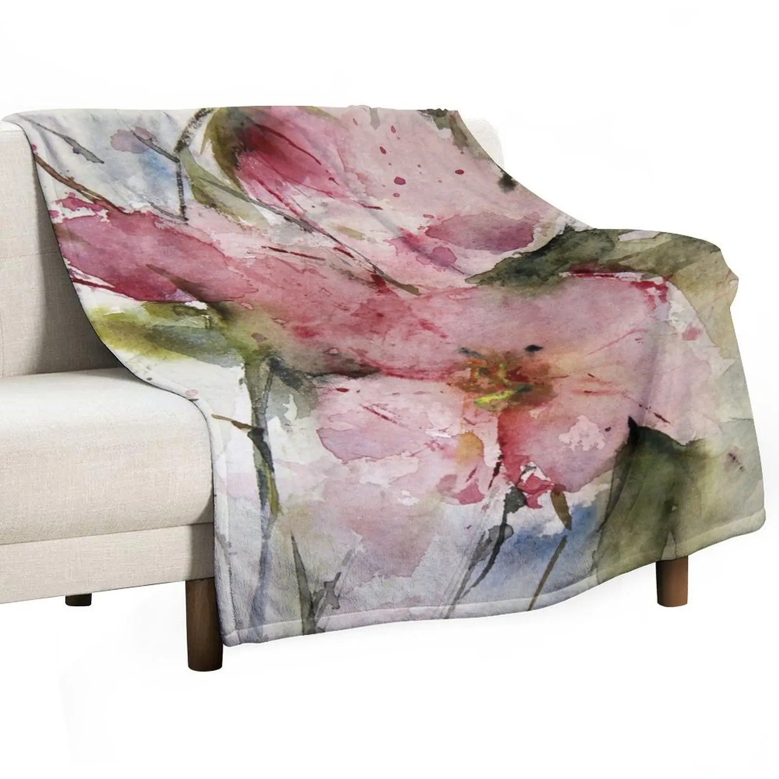 watercolor flowers from Arcen Throw Blanket Bed covers Luxury Brand decorative for babies Blankets