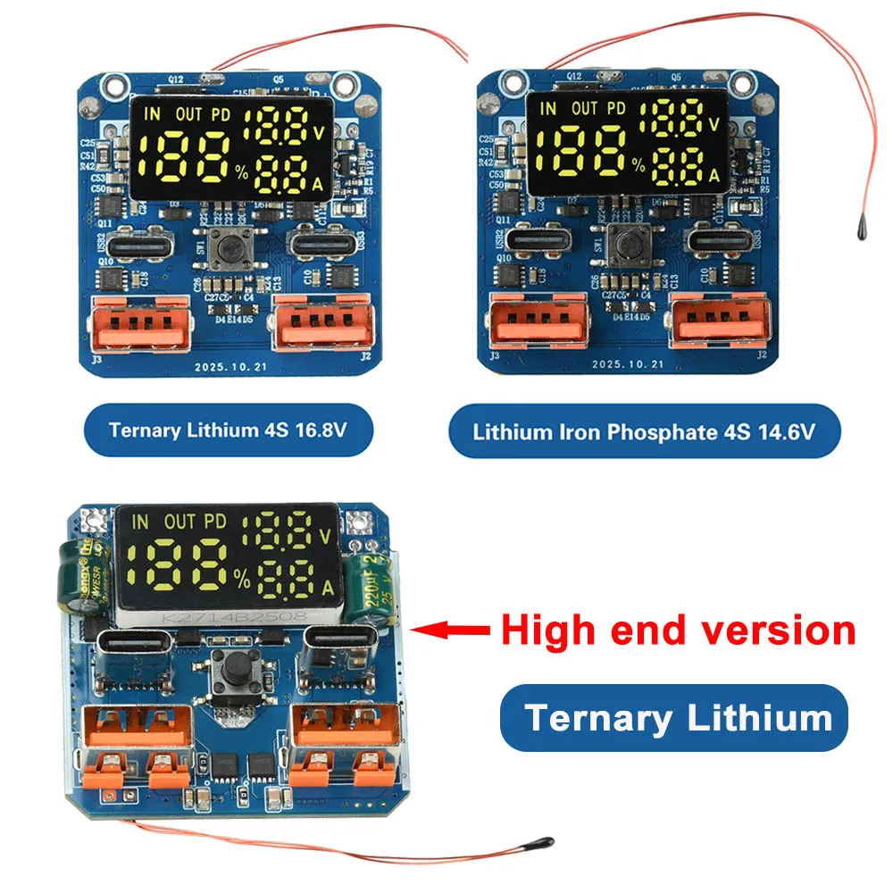 4S PD 100W Fast Charging Module 20V 5A High Power Charge/Discharge Buck-Boost Module Bidirectional Charging Circuit Board