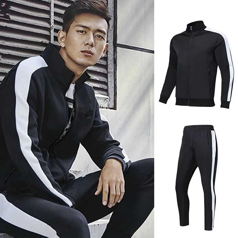 Men's And Children's Soccer Tracksuits in 4 Colors - Black Orange Blue Red - Customizable Football Training Suits with Sport Jac
