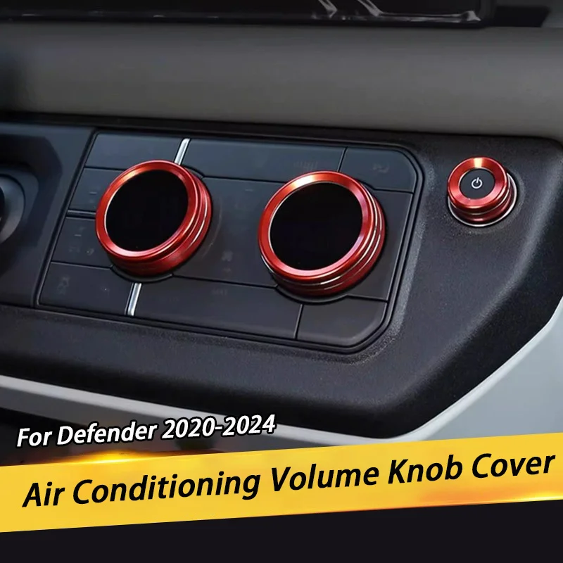 Car Interior Central Air Conditioning Knob Ring Volume Adjustment Decorative Cover for Land Rover Defender 90 110 2020-2025