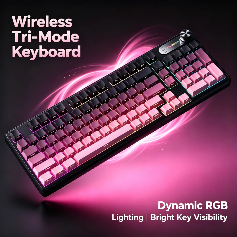 Wireless RGB Mechanical Keyboard with Volume Roller