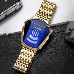 Men Wrist Watches 2024 Top Brand Luxury Creative Dial Gold Quartz Watches For Male Clock Unique Design Stainless Steel Dropship