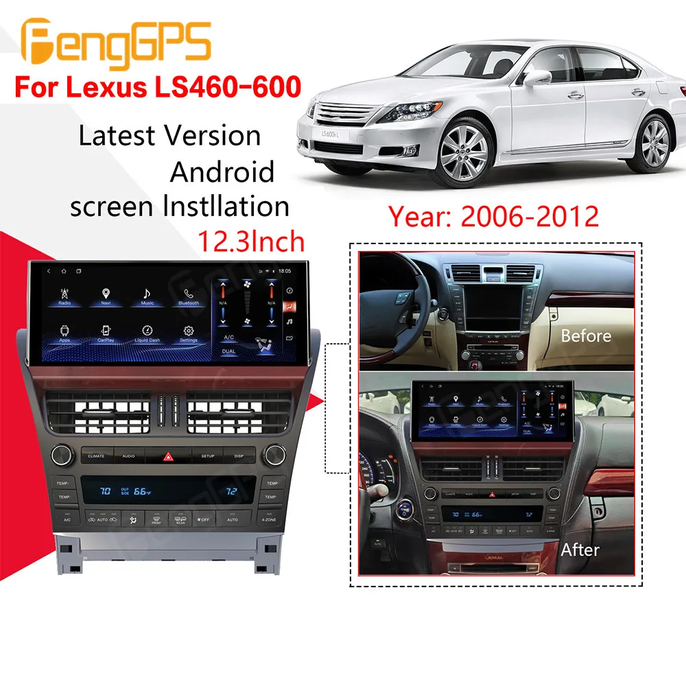 128GB Car Radio For Lexus LS460 2006-2012 Multimedia Video Player GPS Navigation Stereo CarPlay Auto Audio Head Unit 2 Din