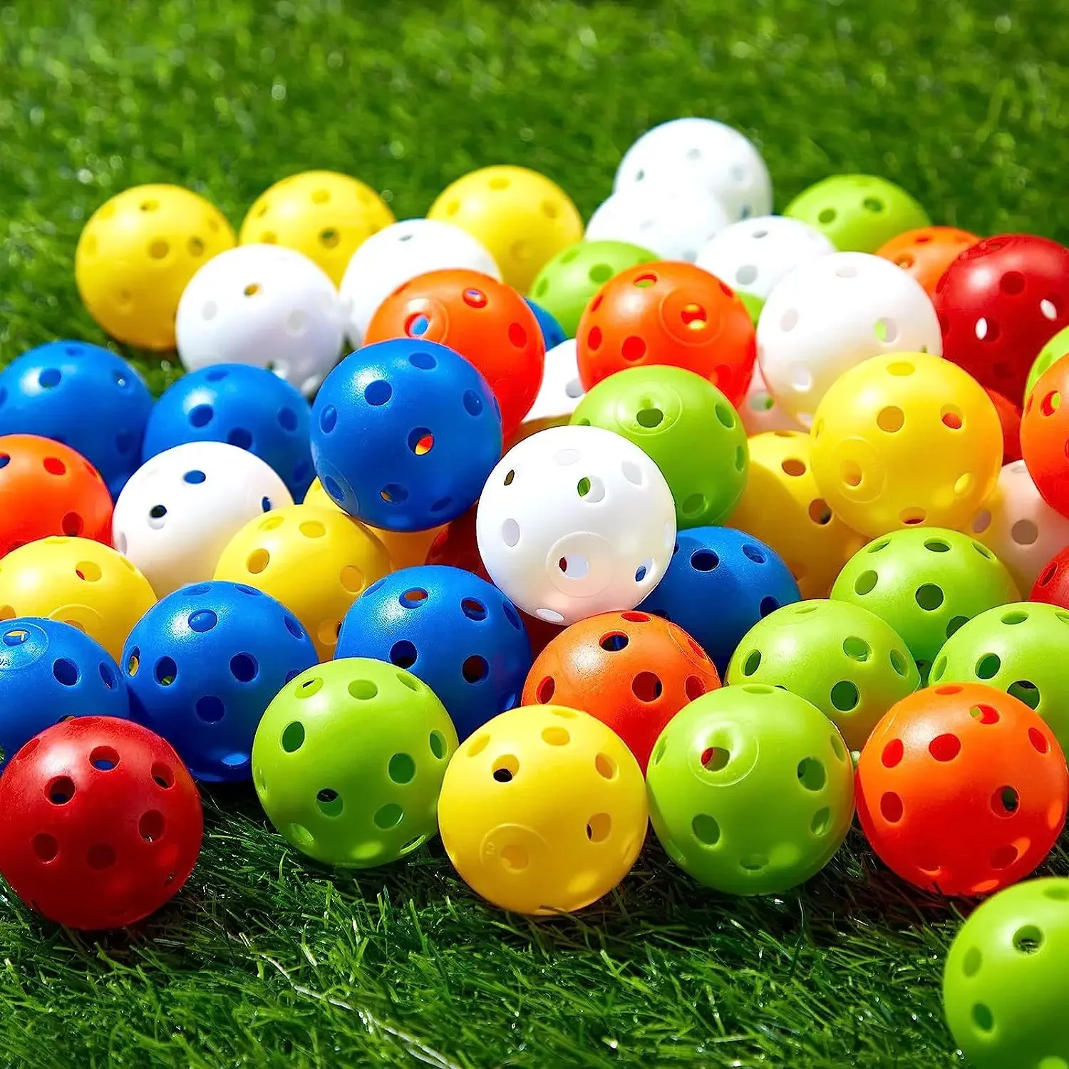 

10Pcs 42MM Practice Golf Ball Perforated Color Indoor Airflow Plastic Golf Balls Training Toy Ball Good for Your Pets
