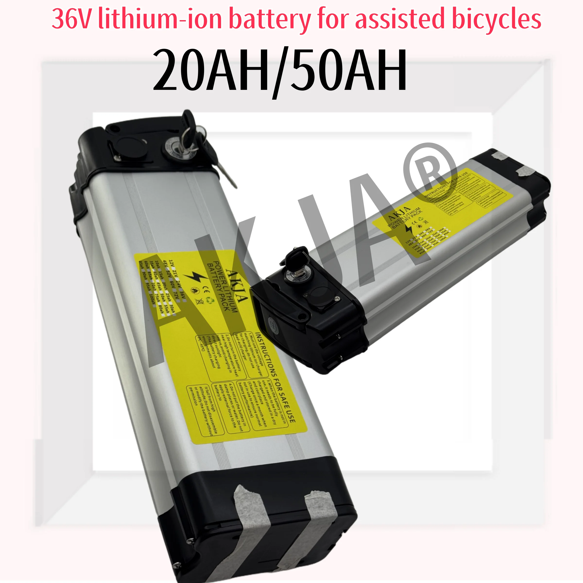 

Power assisted bicycle 36V50AH 18650 large capacity lithium battery pack, suitable for Silverfish motors below 500W-2000W