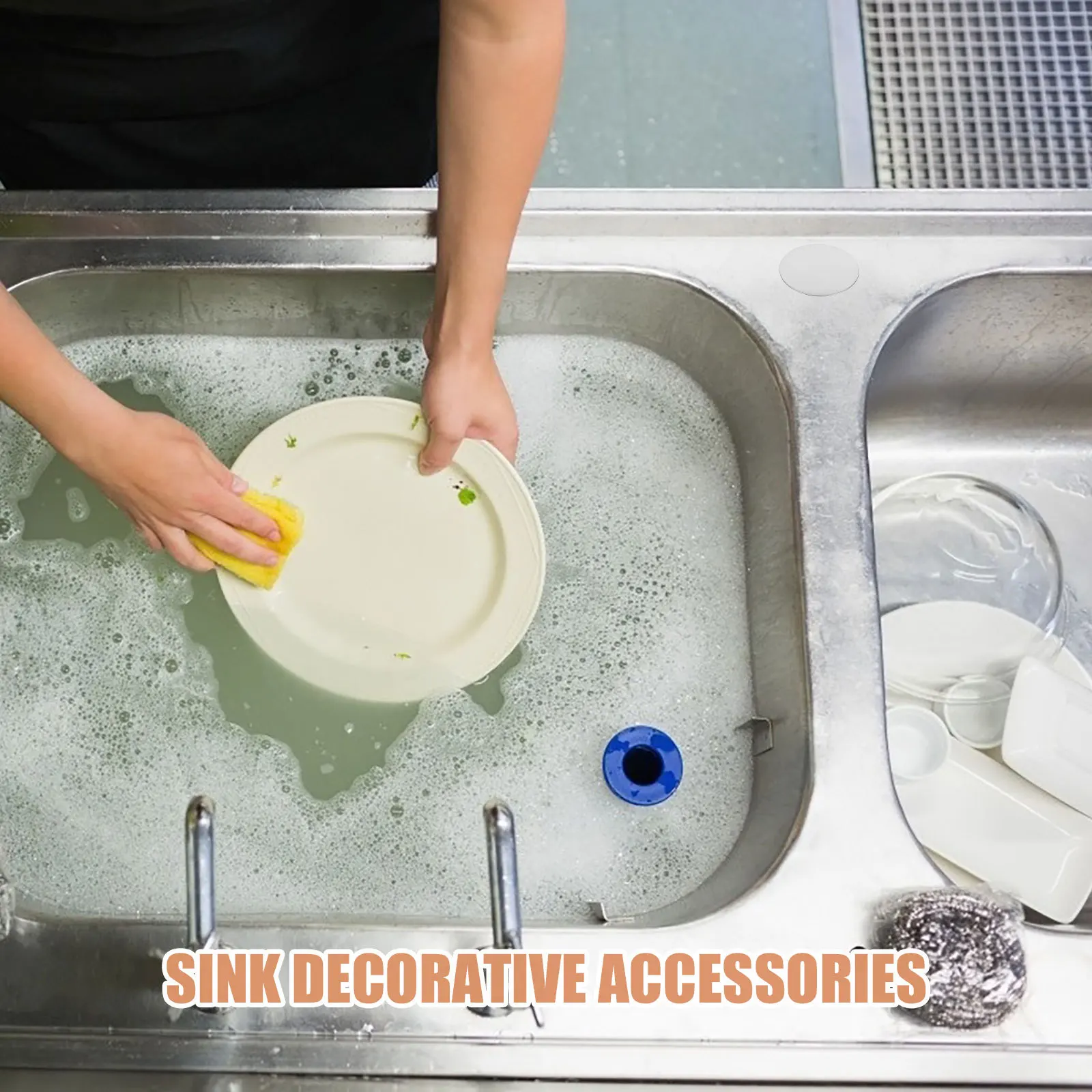 حوض الفولاذ المقاوم للصدأ ثقب غطاء المطبخ الحمام حوض غسيل المكونات استنزاف معدني تجاوز غطاء استبدال ملحق الزخرفية