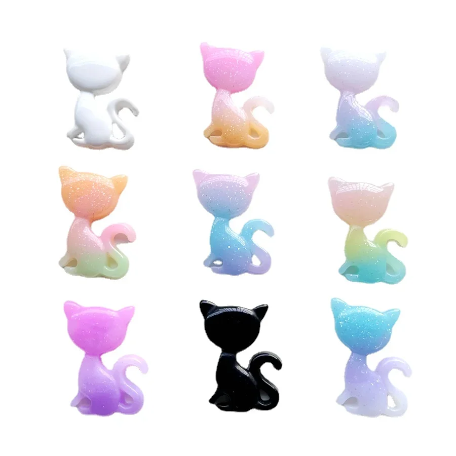 

10 pieces/lot mixed Gradient Cat resin Flat back decoration diy Jewelry Hair accessories Earrings Make decorative rhinestones