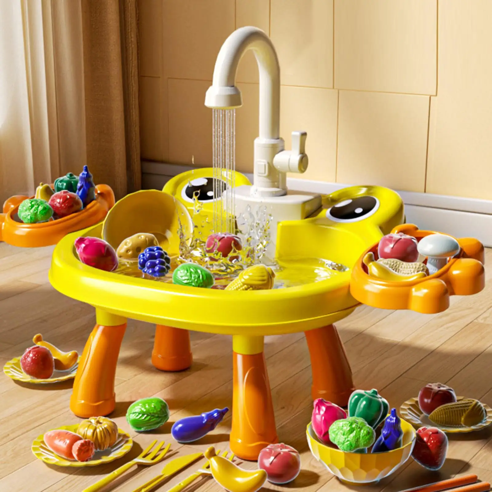 Pretend Play Water Table Toys Play Sink Electric Pretend Interactive Educational for Birthday Holiday Party Indoor Outdoor Home