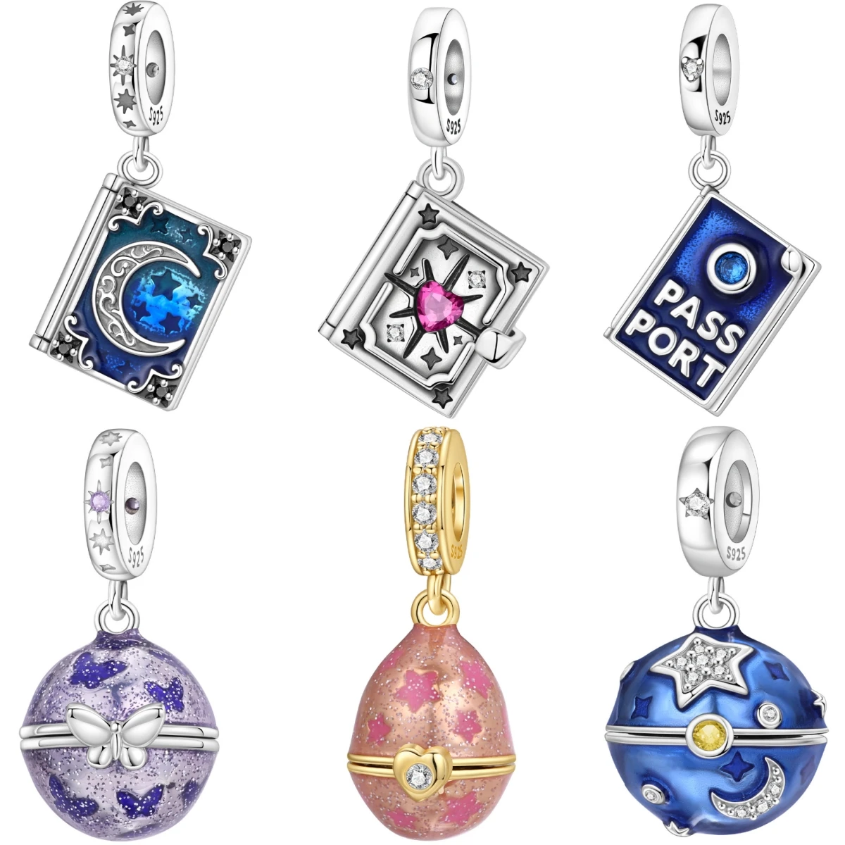 Orstarry 925 Sterling Silver Magic Book Guardian Beads Original Pendants Bracelet Charm Jewelry Party DIY Trendy Gifts