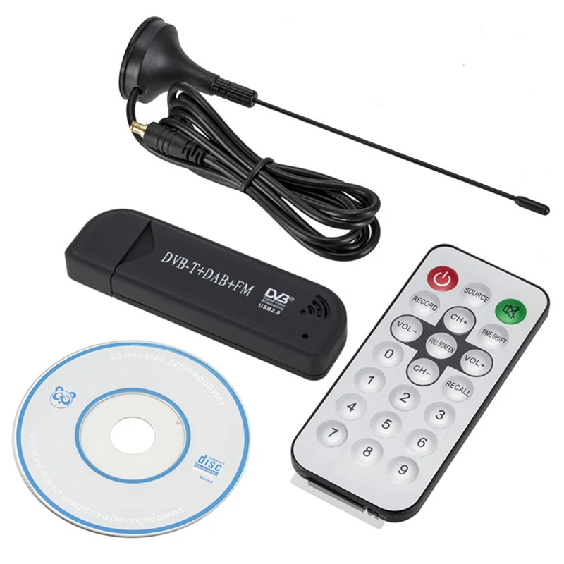 USB2.0 Digital DVB-T SDR + DAB + FM TV Tuner Receiver SDR tongkat TV RTL2832U + FC0012