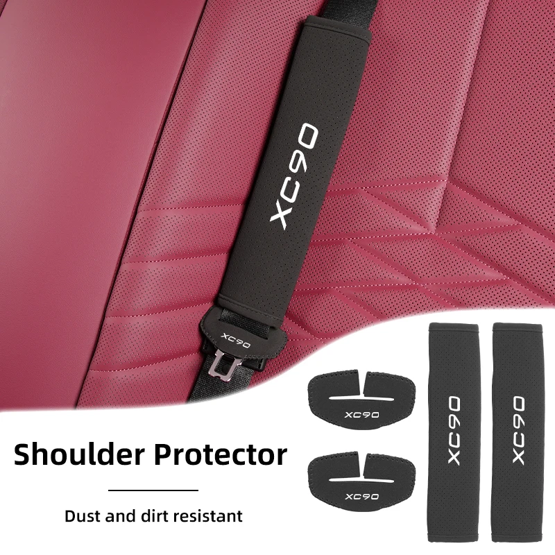 

Car Stickers Safety Belt Shoulder Protection Cover Seat Belt Padding Pads For Volvo XC90 XC60 C30 T6 S60 EX90 C70 XC40 V40