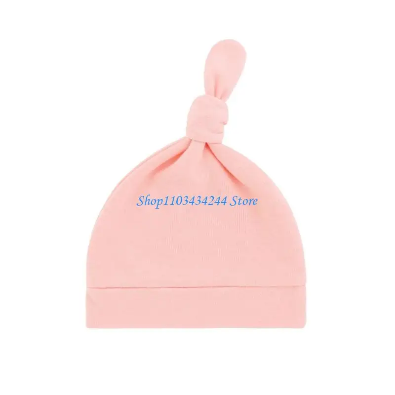 

Elastic Baby Knotted Hat Comfortable Stretchy Newborns Fetal Caps Breathable Brimless Design for Kids 0 to 24 Month