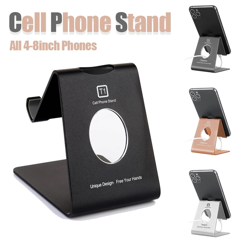 Handy-Ständer, rutschfester Telefonhalter für den Schreibtisch, aus Aluminiumlegierung, kompatibel mit allen 4-8-Zoll-Handys
