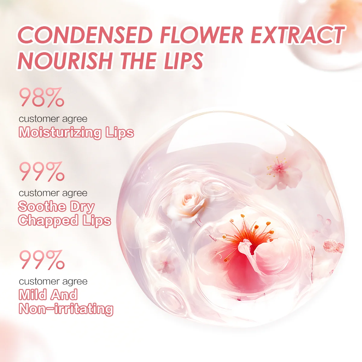 CARSLAN Color Lip Balm Flower Essence Extra idratante Natural Lasting Lip Plumper Non appiccicoso Lip Gloss trucco cura delle labbra