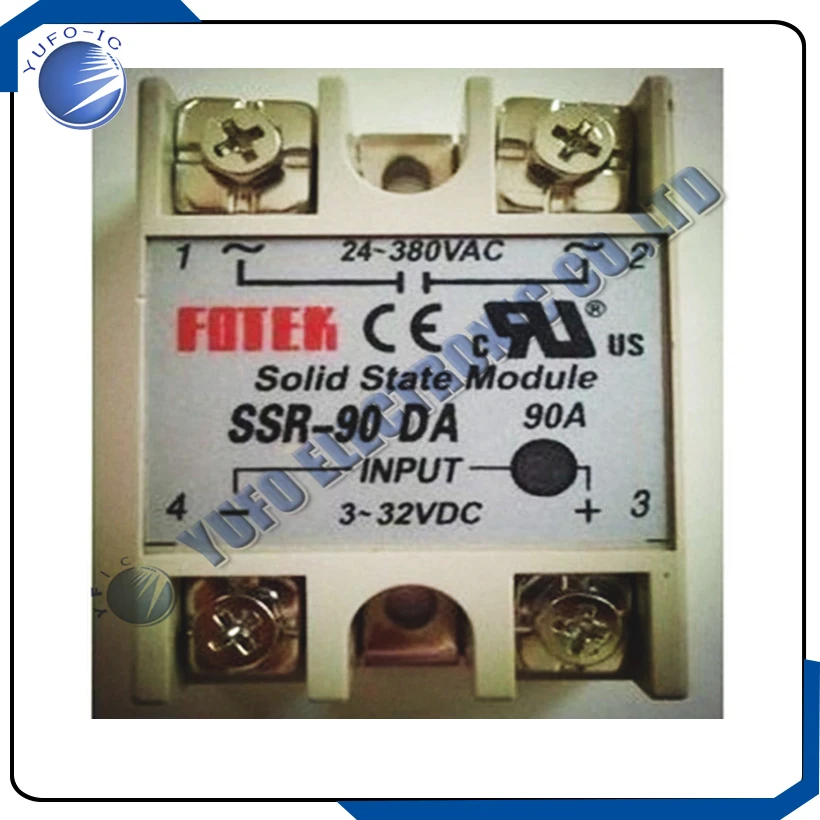 شحن مجاني مرحل الحالة الصلبة SSR 90A خارج 3-32 فولت مدخل تيار مستمر 24-380 فولت تيار متردد تكبير غير متوفر