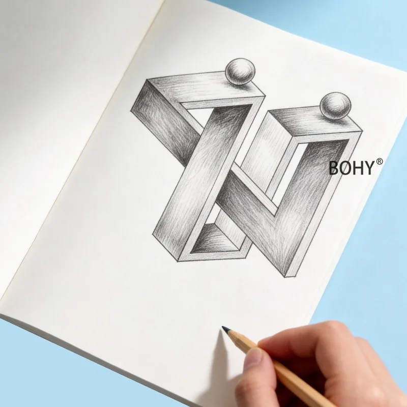 1 3D Visual Illusion Hand Drawing Coloring Book, 16 Pages, Enhances Perspective Painting Techniques, Decompression Hand Drawing