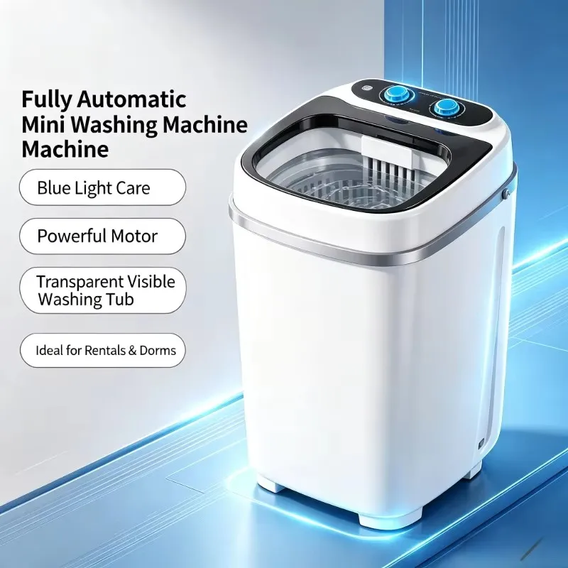 Hot Mini Portable Washing Machine  Compact Small Laundry Washer for Student Home Black White Dual Colors