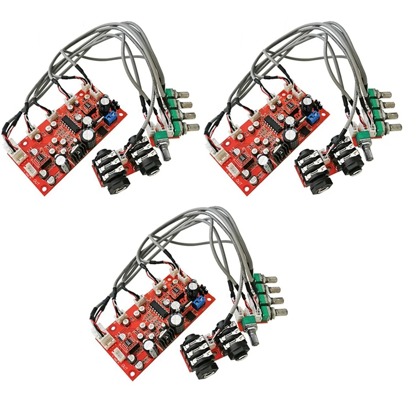 3X DC 12V 24V PT2399 Digital Microphone Audio Amplifier Board Karaoke Plate Reverb Preamplifier Reverberator OP275