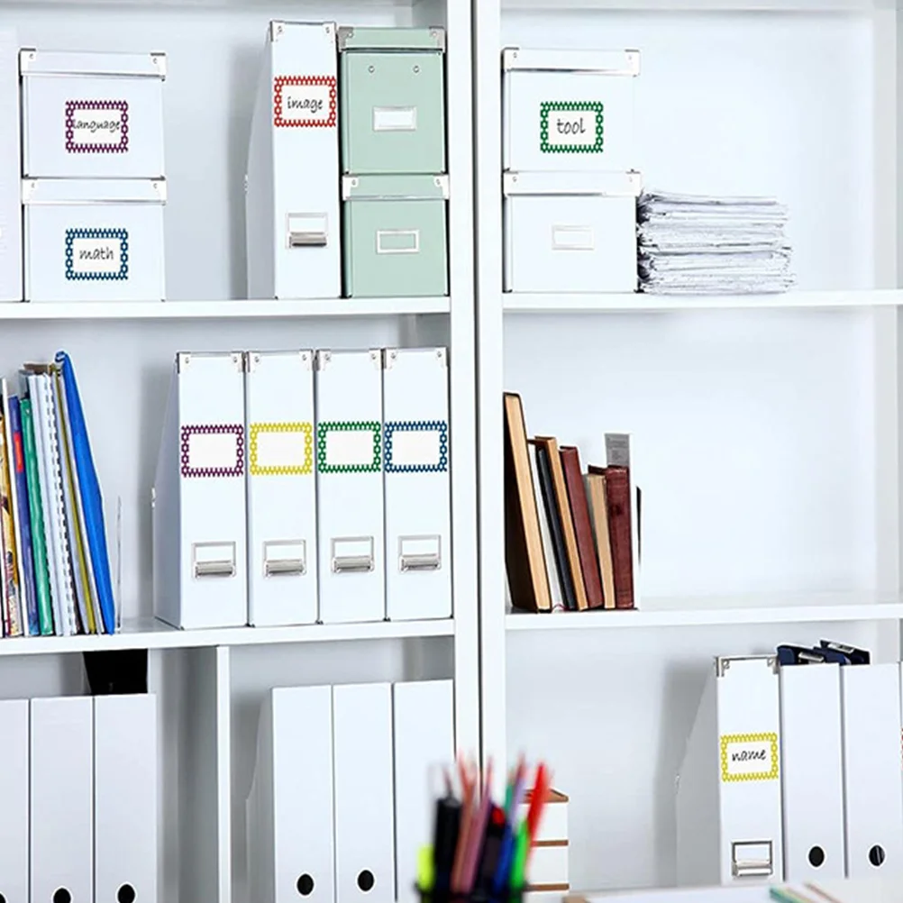 10 أوراق ملصقات تصنيف لاصقة فارغة قابلة للكتابة، علامات أسماء لاصقة سميكة وناعمة لفرز الفصول الدراسية المكتبية، ملصق ملون