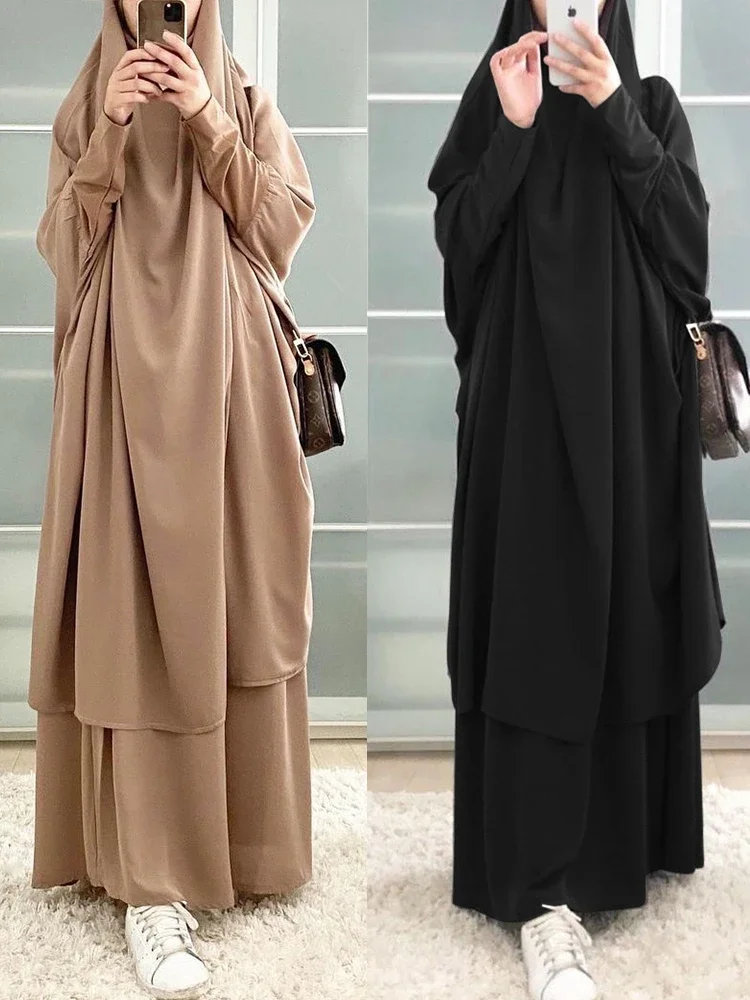 

Eid Hooded Muslim Women Hijab Dress Prayer Garment Abaya Long Khimar Ramadan Gown Abayas Skirt Sets Islamic Clothes Niqab Jilbab