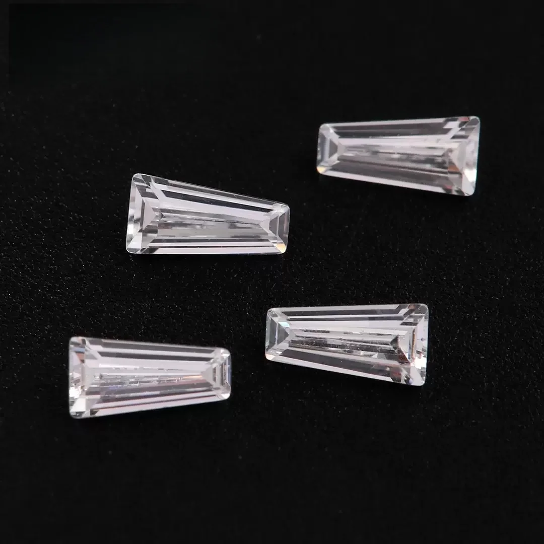 

2.5x1.5x1mm~5x3x2mm 1000pcs Trapezoid shape Baguette Cut super White Cubic Zirconia Loose Gemstone Beda For Jewelry Earring ring