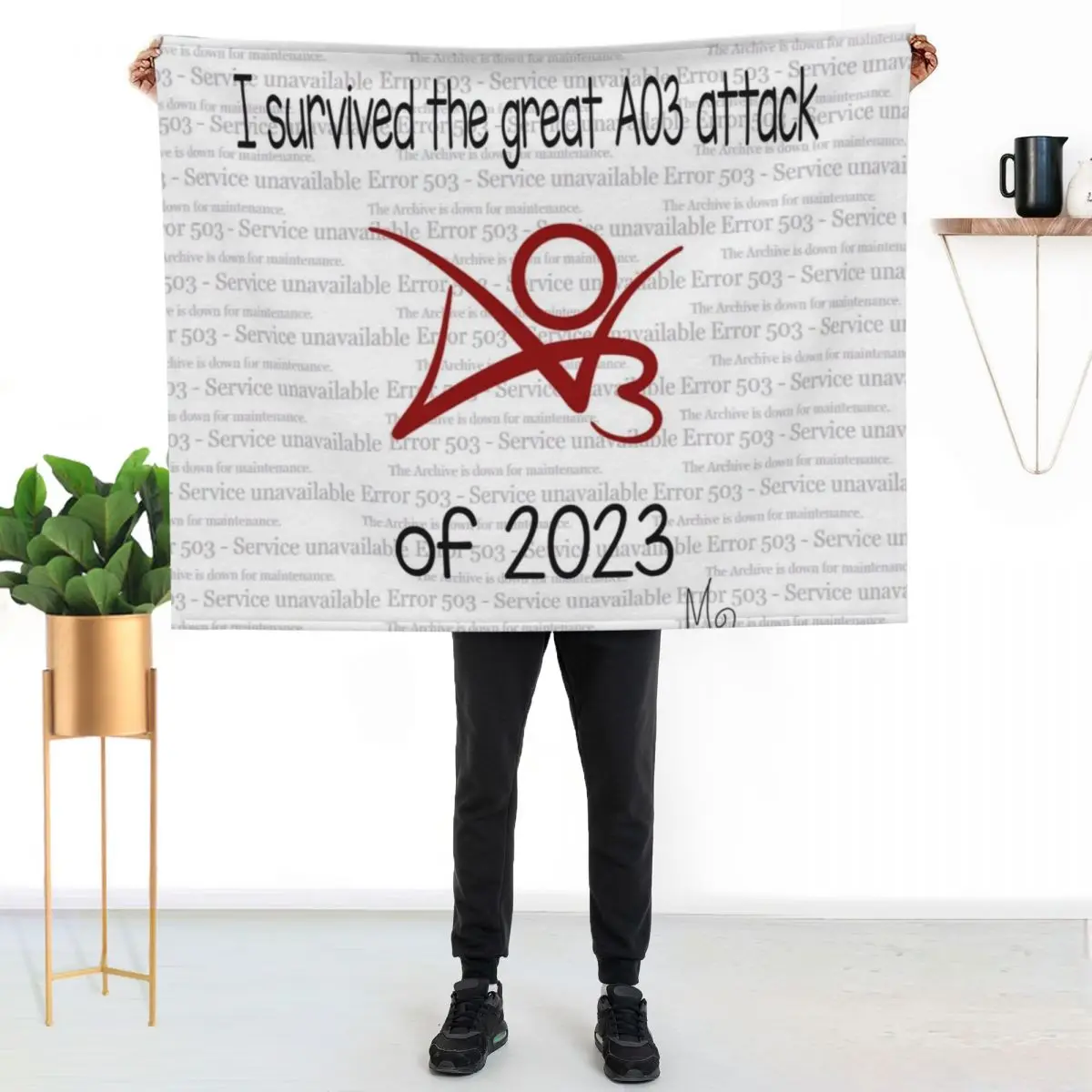 

I survived the great AO3 attack of 2023 Throw Blanket Stylish Couch Blanket for Home Living Room