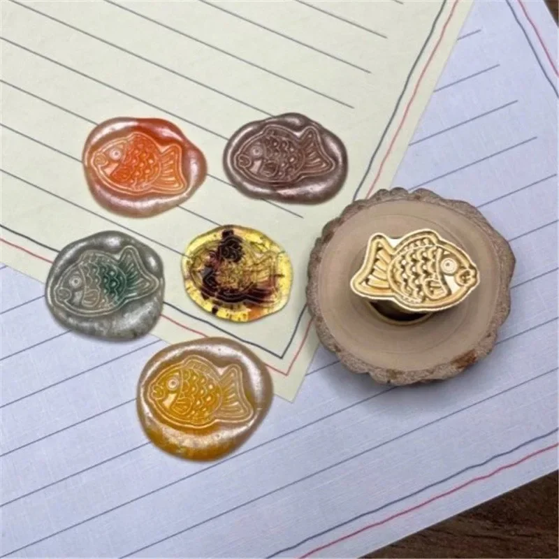 3D Taiyaki Wax Seal Stamp Head DIY Vintage Hydrangea Seals Stamps for Secrecy Envelope Wedding Card Collection Decor Hobby Gift