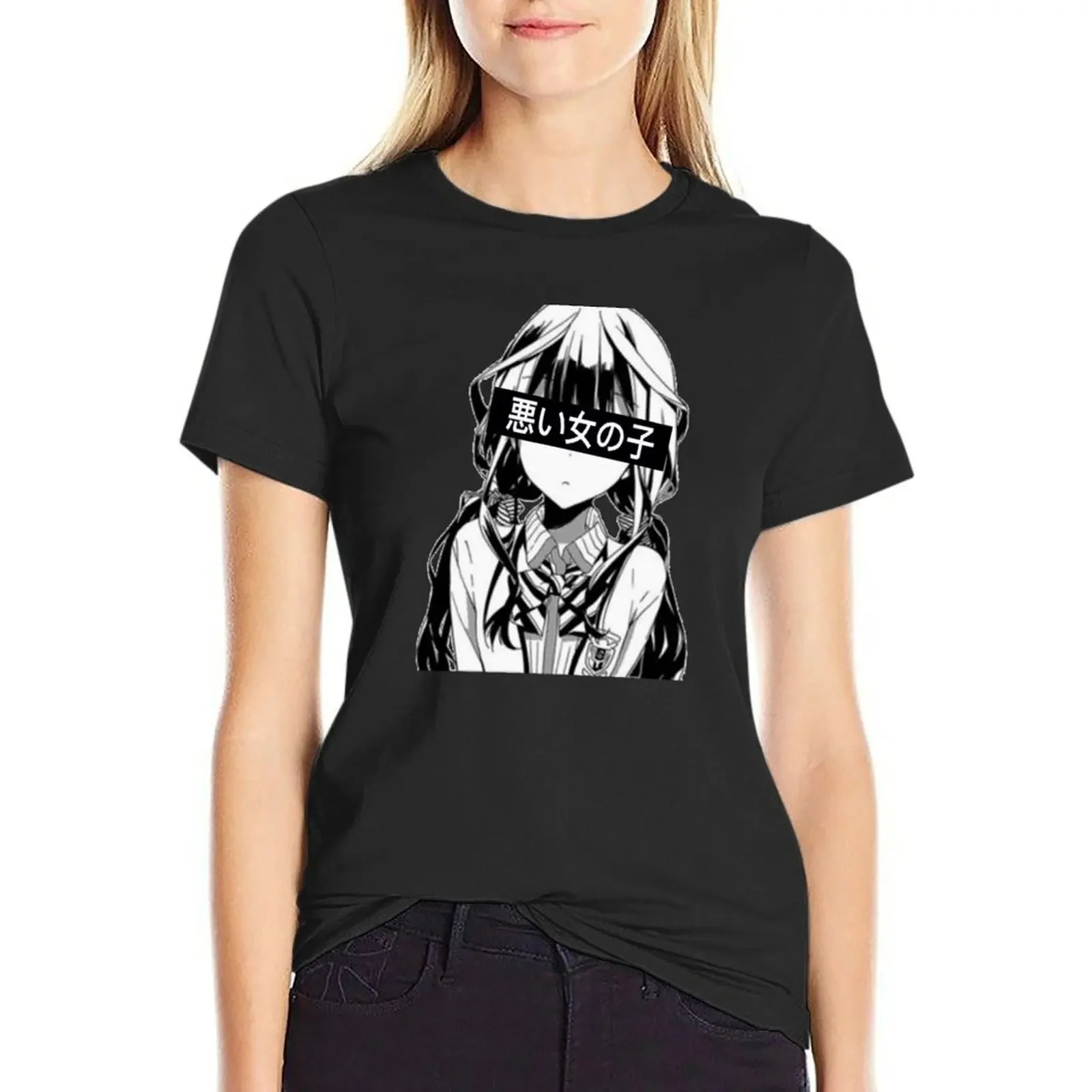 

Bad girl Japanese style T-Shirt funny korean fashion Short sleeve tee workout shirts for Women