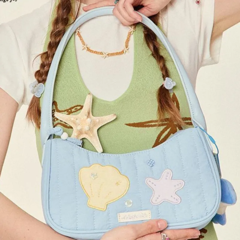 

Sweet Cute Cloud Clutch Bag Women Cartoon Shell Starfish Unique Handbag Ladies Summer Vacation Daily Versatile Baguette Purse