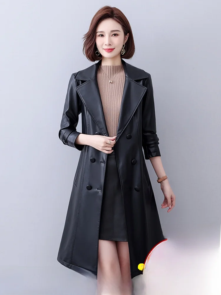 

Ning Genuine Leather Coat Women's Mid-Length 2025 New Spring Autumn Versatile High-End Windbreaker Slimming eepskin J...