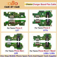 USB Charging Port Board For Tecno Pova Neo 2 3 5G LE6 LE7 LE8 LD7 LG6n LH6n LF7n Charger Dock Connector Flex Cable Repair(1PC)