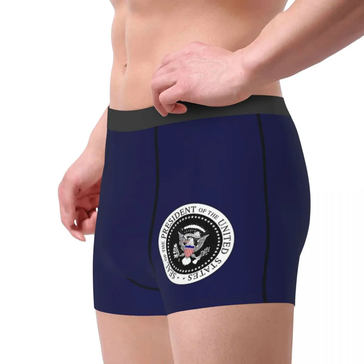 American Presidential Seal Men Underwear USA Trump Election Vote Boxer Shorts Panties Breathable Underpants for Male Plus Size