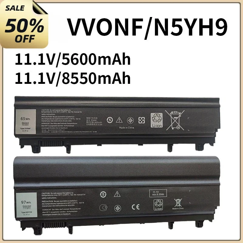 Real Capacity VV0NF 65Wh 97Wh Laptop Battery N5YH9 for De ll Latitude E5440 E5540 VJXMC 0K8HC 7W6K0 CXF66