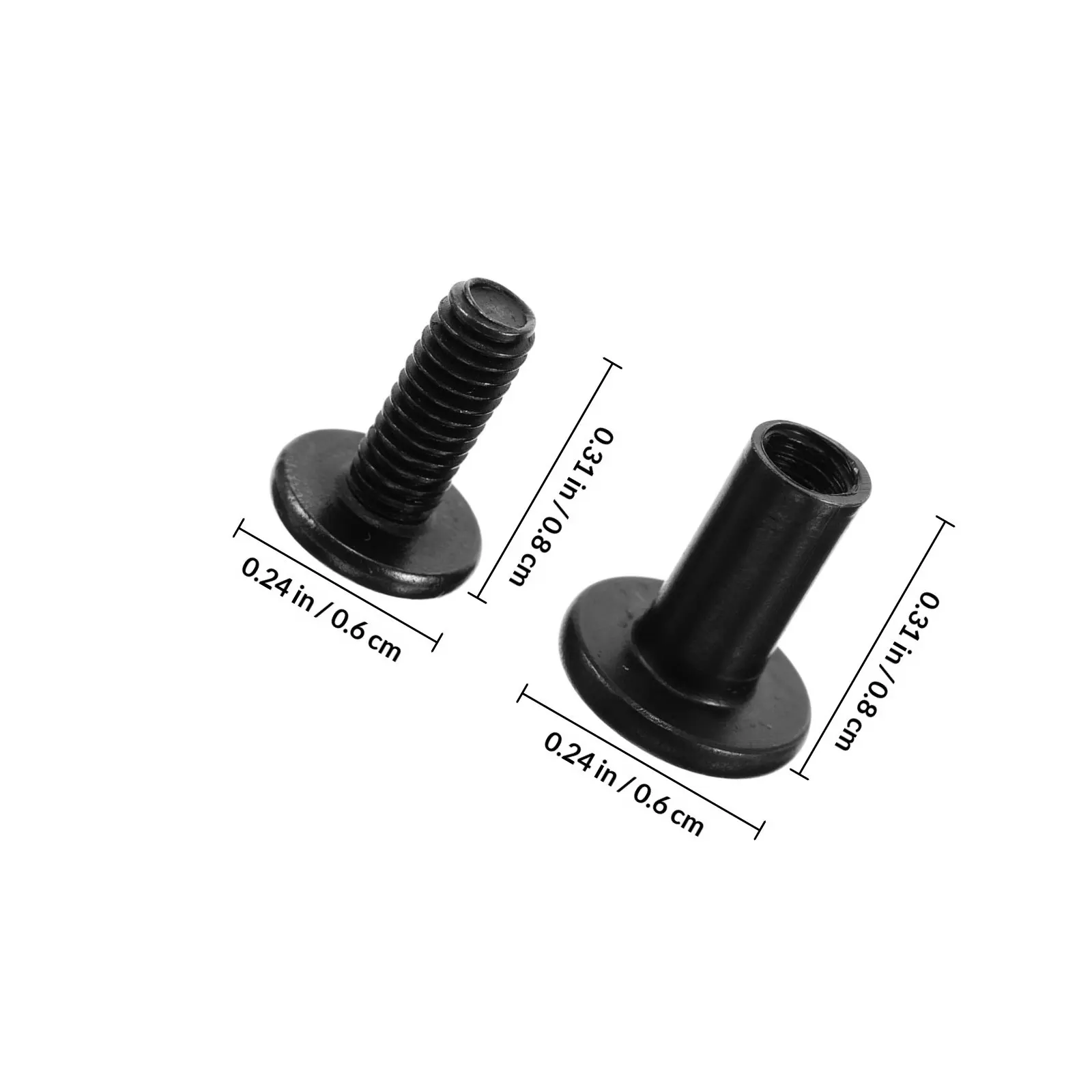 1Set M3 Black Socket Male Female Threaded Screws Nuts with Clamp Plate Secure Locking Anti-Loosening Small Size for Book