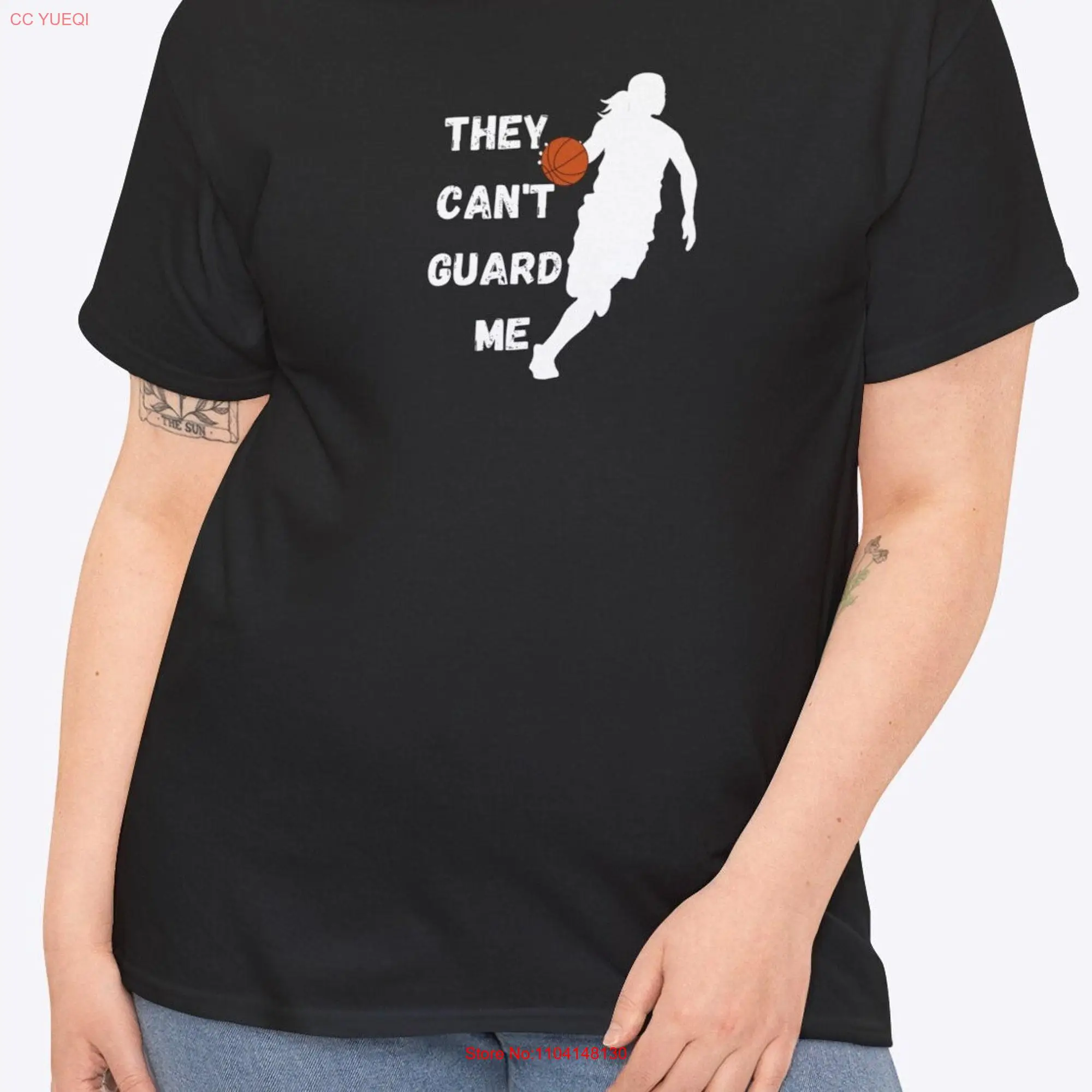 Girl with Handles Basketball T Shirt They Can't Guard Me Women s Gilrs Sports for Girls long or short sleeves