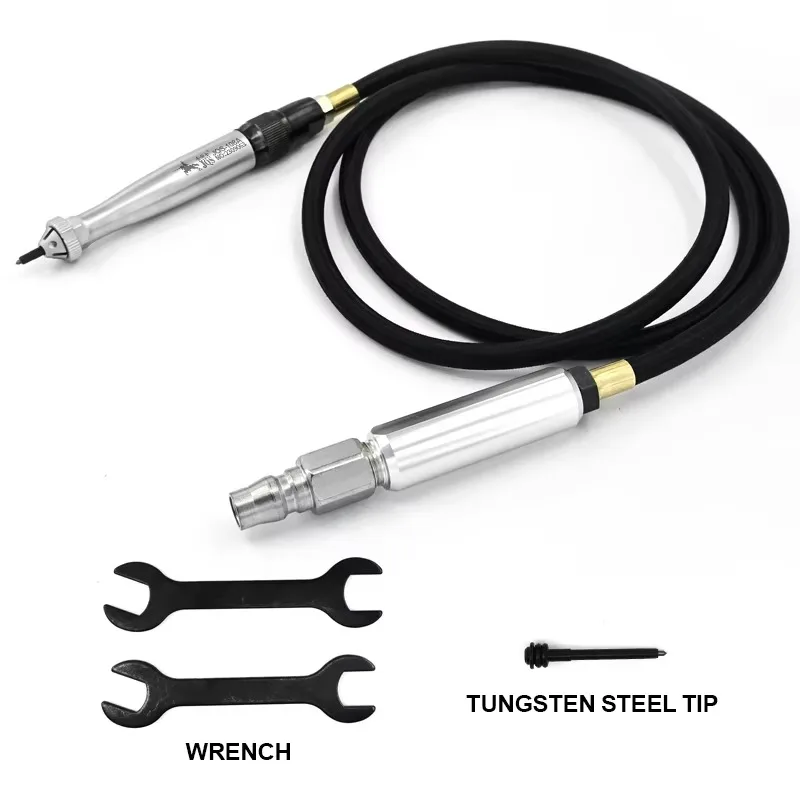 Precision Industrial Engraving Pen - Pneumatic Tool for Fine Part Numbering on Metal Surfaces