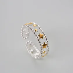 925 Sterling Silver Star Ring For Women Jewelry Finger Adjustable Open Ring For Party Birthday Gift