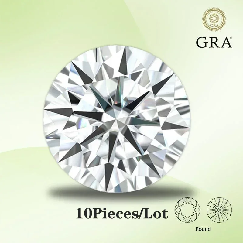 Moissanite Stone 2 / 4 / 6 / 8 / 10 Pcs Per Lot Promotion with GRA Certificate for Jewel Making Lab Diamonds Loose Gemstones