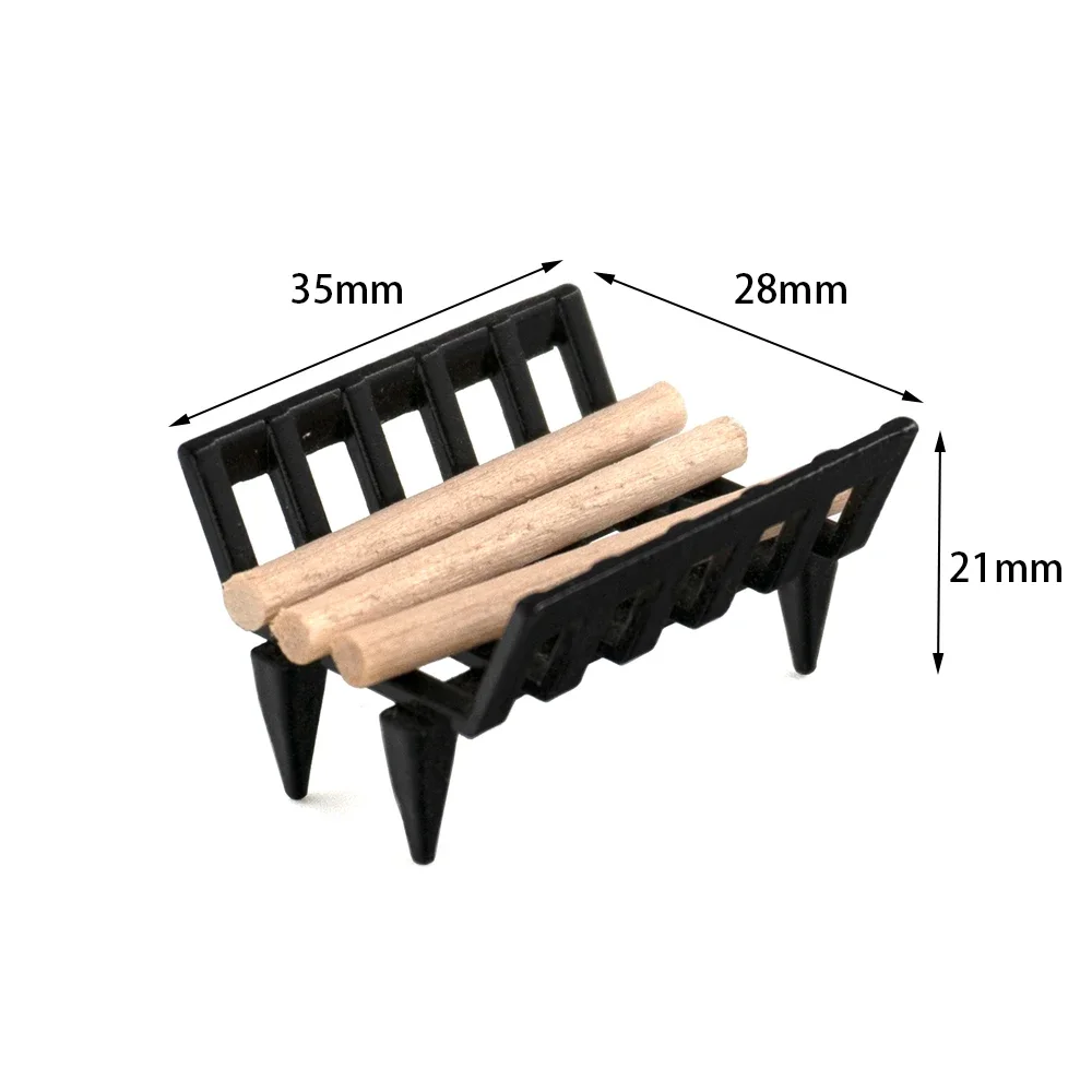 1/12 Dollhouse Miniature Firewood Frame Set Mini Shelf Model Toy for Doll House Accessories Decoration
