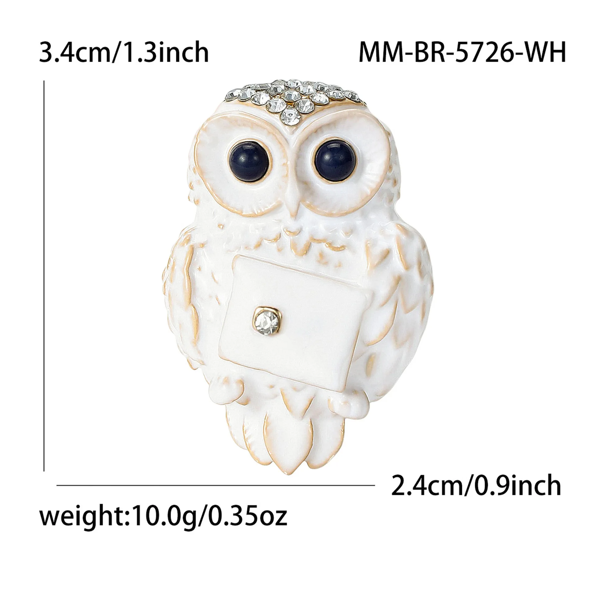 Cross border drip oil diamond cartoon owl brooch chest flower, women's simple clothing accessories in stock