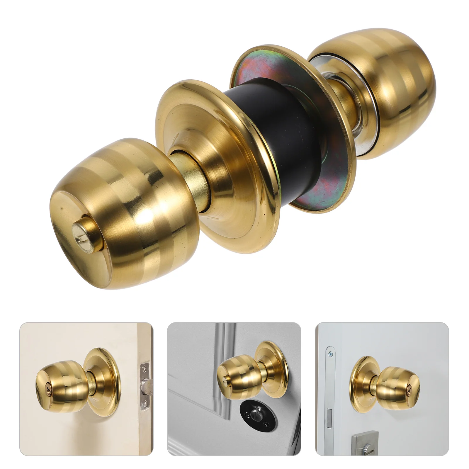 

1 set Lockable Knob Set Stainless Steel Spherical Ball Durable Metal Bedroom Easy Install Sphere Door Cabinet Handle Hardware