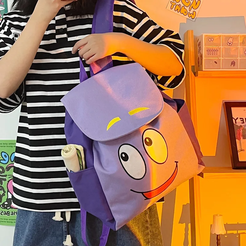 Disney Dora The Explorer tas punggung kartun baru kapasitas besar Kawaii tas selempang pelajar A4 tas sekolah ransel hadiah anak-anak