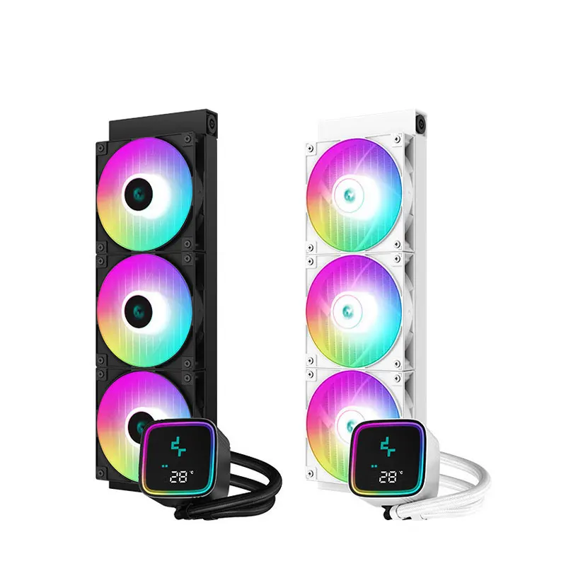 

DEEPCOOL Ice Fortress 360 Youth Digital Display CPU Water-Cooled Radiator ARGB Fan Aluminum Heatsink 4Pin Processor Heatpipe