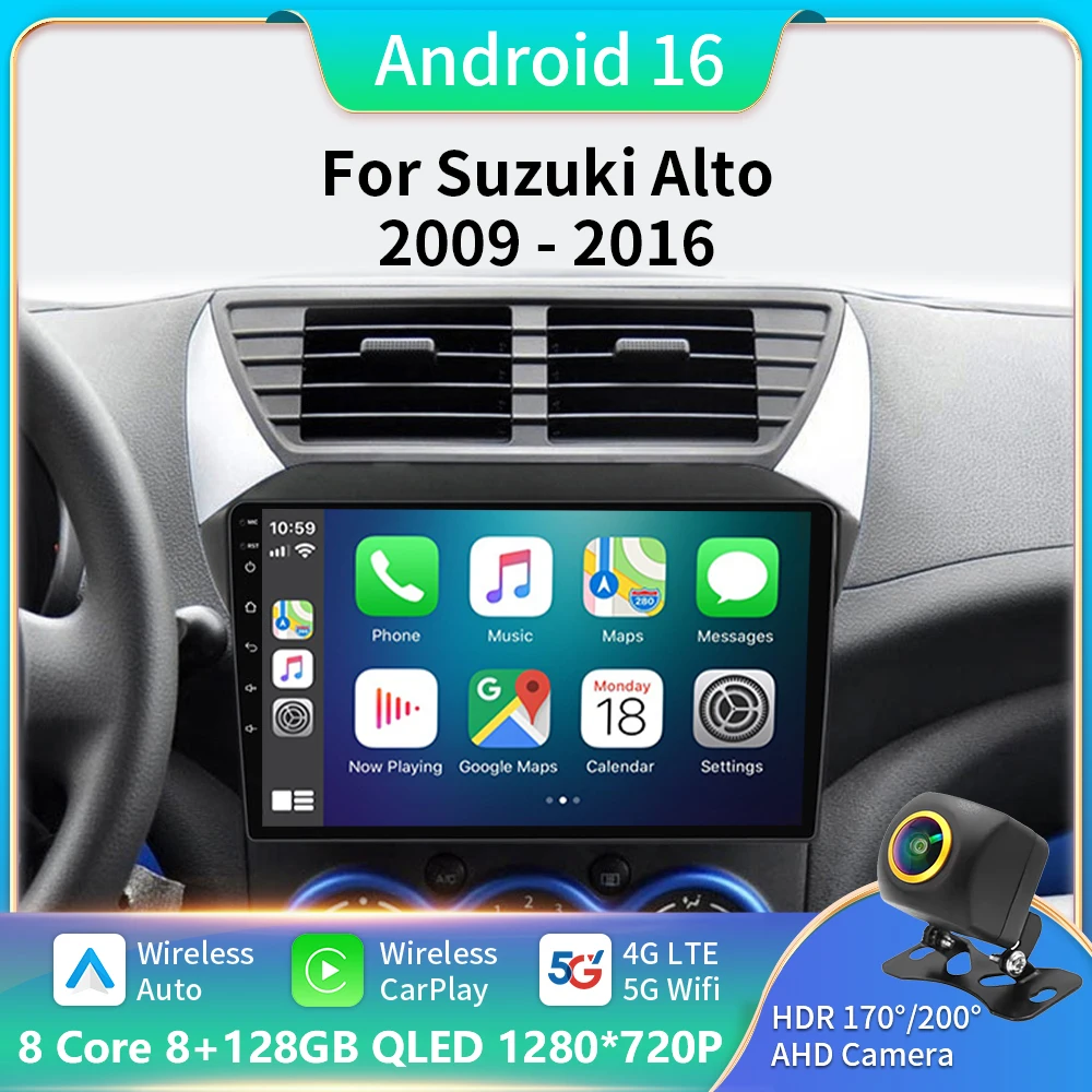 

Car Radio For SUZUKI Alto Nissan Pixo 2009 - 2017 GPS Navigation Android Auto Stereo Multimedia Player Audio Head Unit 5G 2 DIN