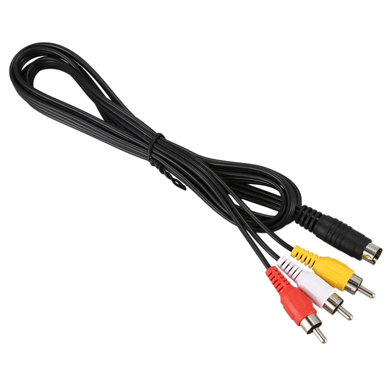 2 Pcs 1.5M 4.9Ft 3 Rca Male To 4 Pin S-Video Male Tv Pc Conversion Cable