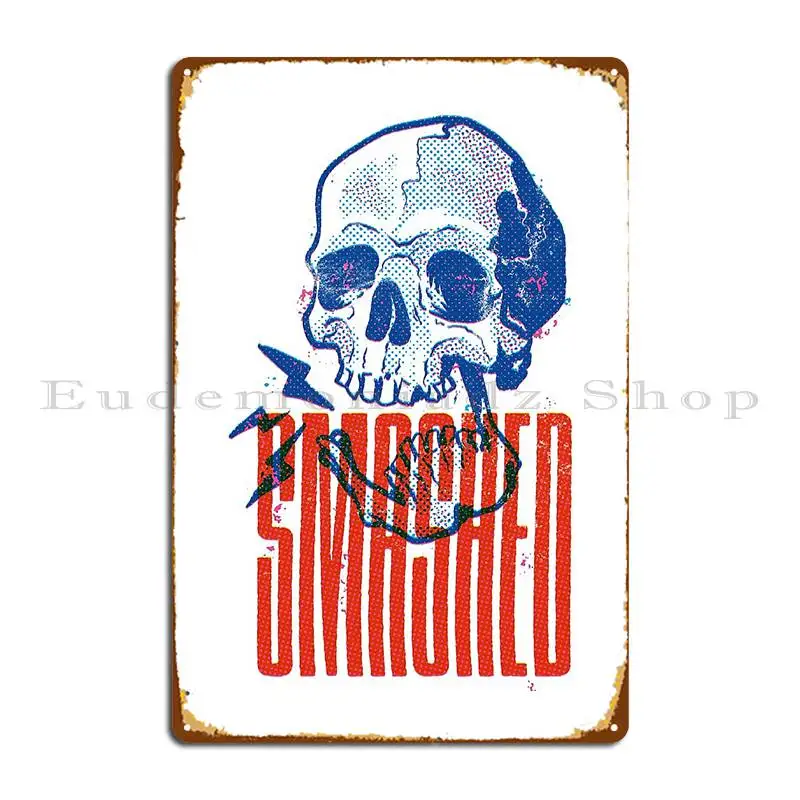 smashed Metal Signs Garage Party Print Personalized Wall Decor Tin Sign Poster